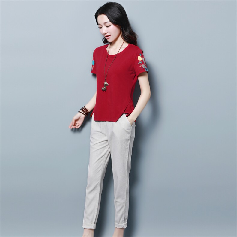 2021新款时尚女装两件套装绣花设计显瘦修身舒适百搭,女装套装/套裙,涵誉