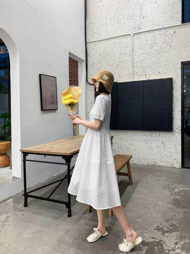 白色蕾丝少女裙，女装，水锦红