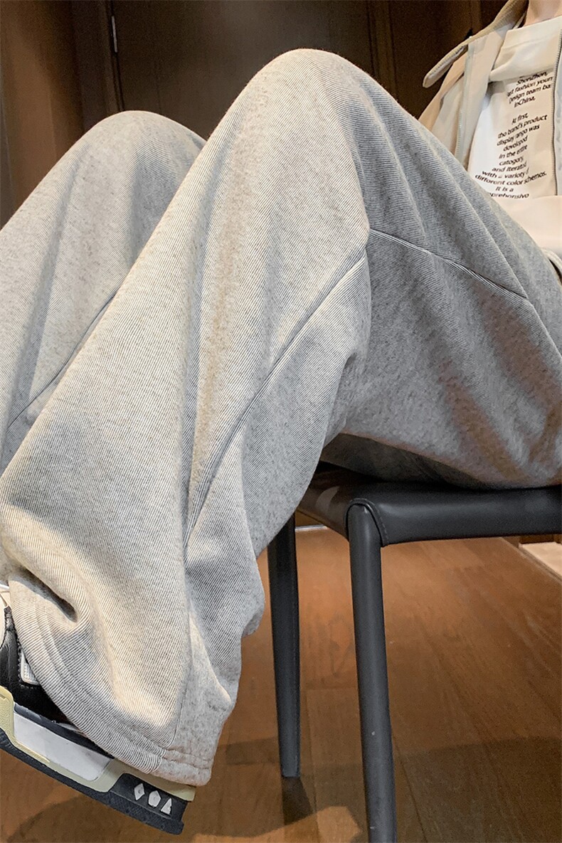 8XL-M特大码工装加绒裤男纯色宽松裤卫裤休闲基础款K995P65,男装休闲裤,电商D206-1