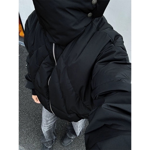 【现货】黑色连帽口罩棉服 自制图片