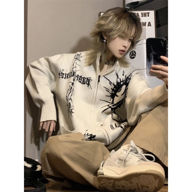 【有货】手稿开衫毛衣外套男情侣针织衫线衣5504LL-特P58,男装针织衫/毛衣,星座1007（原301D）