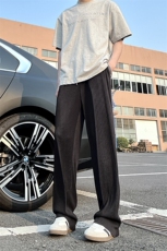 A178XK458新款夏季薄款男直筒长裤冰丝休闲宽松垂感阔腿卫裤，男装休闲裤，电商A178