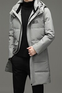 2023冬季纯色长款羽绒服厚款保暖鸭绒休闲外套男装ZELD9825-P355，男装羽绒服，电商B212（原钱塘6029）