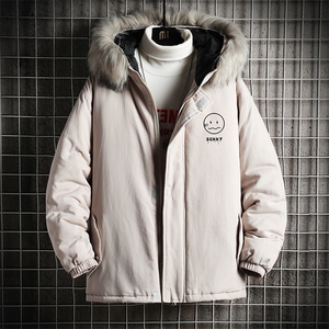 MM48072-P130 冬季大毛领衣男士大码加厚袄男服 网格挂拍图片