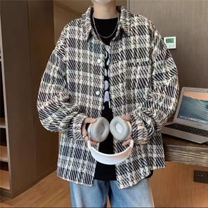 635-P48 针织小香风外套男潮牌宽松休闲开衫夹克春秋款复古图片