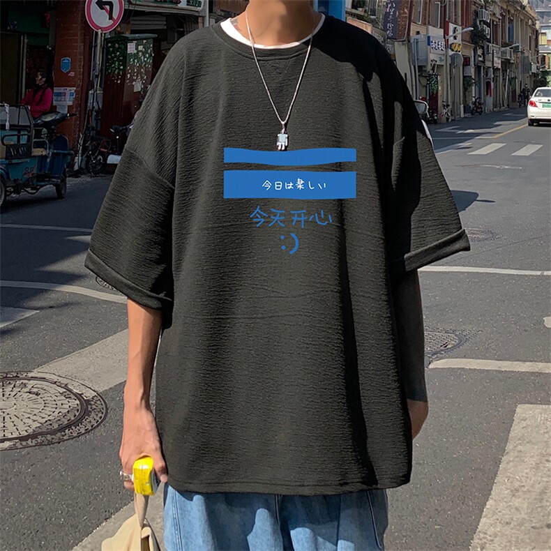 Q11033-P30春夏季七分袖t恤男大码五分袖男短袖中袖,男装T恤,电商A040