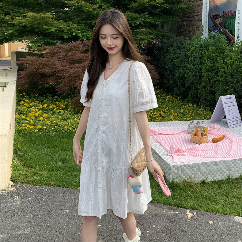 学院风减龄镂空上衣套装女夏新款小个子轻薄休闲显瘦背带裙两件套,女装连衣裙,慧峰
