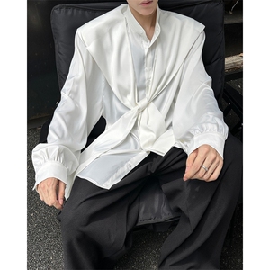 24设计感连帽巫师飘带性感衬衫CS64-p75图片