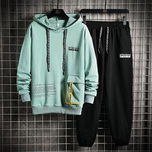 秋季新款卫衣套装男连帽休闲外套两件套运动服TZ778P65图片