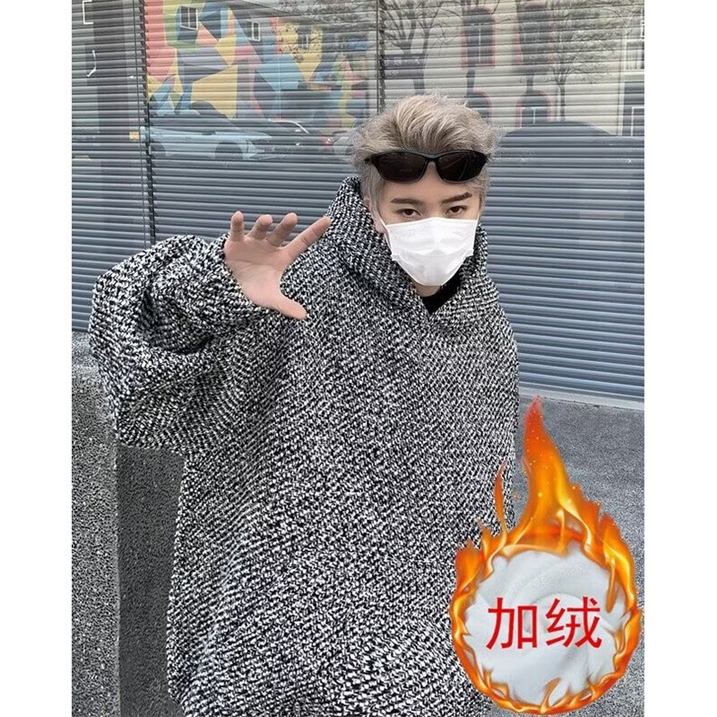 秋冬轻奢小香风重磅连帽卫衣男新款加绒加厚韩版保暖休闲上衣W288,男装卫衣,星座601-1