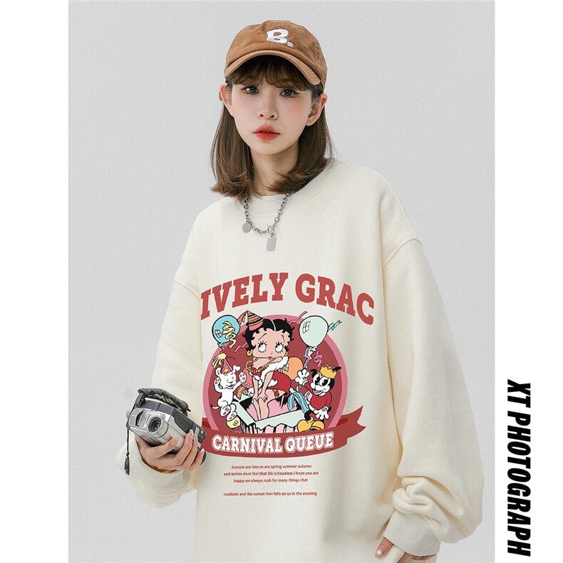 中性风23新款秋季时尚百搭宽松字母印花情侣卫衣W1031P30控48,男装卫衣,A247A