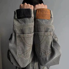 春秋复古工装牛仔外套男女高街美式vintage解构分割袖子倒装夹克，男装工装外套，星座1210-1