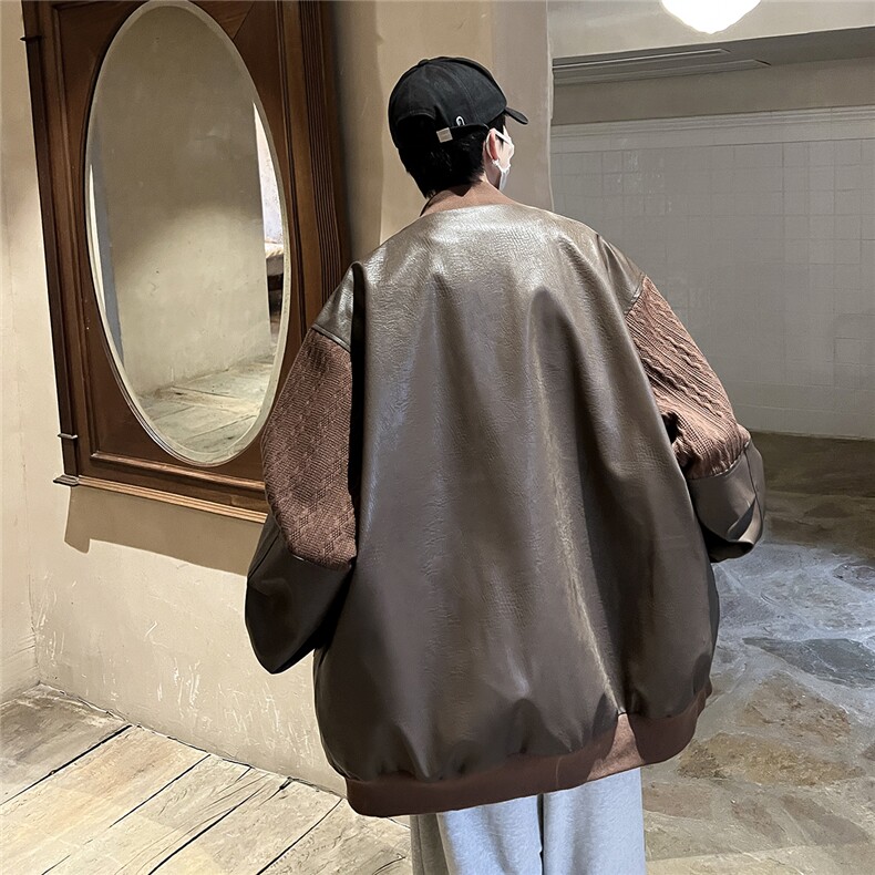 港风肩膀民族风大码夹克男情侣皮衣男女外套男JK8756P110控149,男装夹克,星座226-1