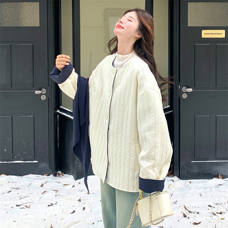 2025冬季休闲小个子带披肩圆领薄棉服外套2C037505P195K268,女装棉衣/棉服,2C037