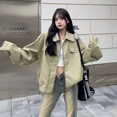 美式复古港风chic外套女2025早春PU皮衣夹克韩系高级感上衣ins潮，男装夹克，星座506A