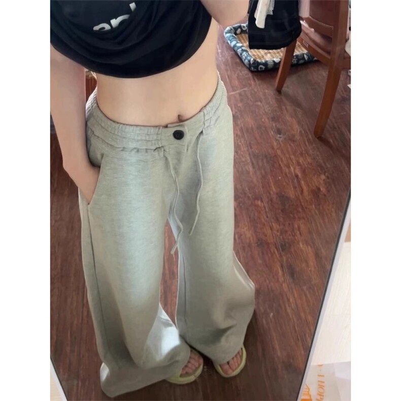 女风美式灰色阔腿运动休闲裤ZK0277-P45加绒53,男装休闲裤,星座313A(原308A-2)