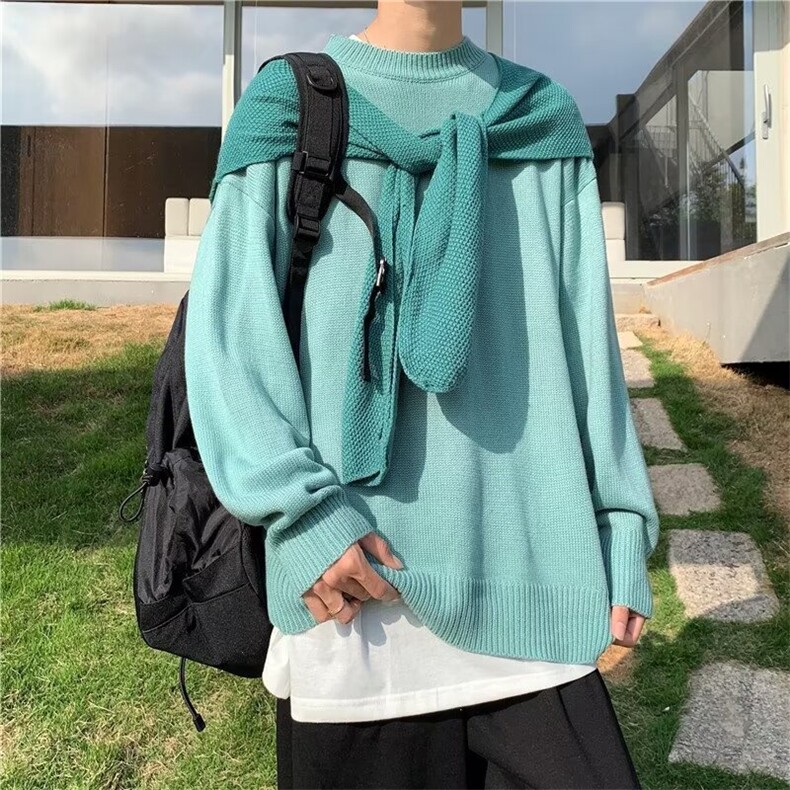 美式假两件毛衣毛衣男慵懒风休闲针织衫M9910P35,男装针织衫/毛衣,星座1116-2