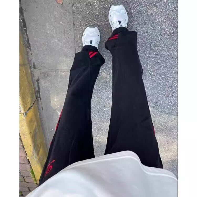 三条纹撞色拼接牛仔裤男款夏季微喇小众设计感裤子直筒裤NA096,男装牛仔裤,星座1116A（原606A-3）
