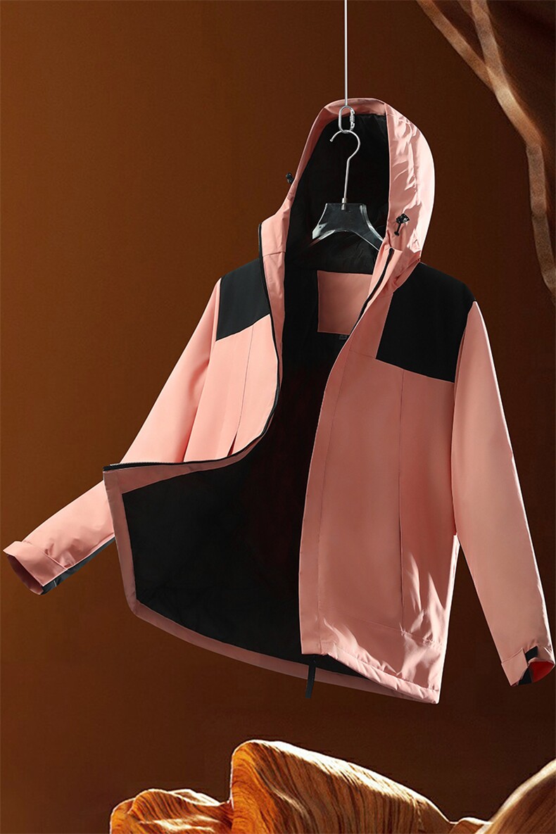 户外秋冬季加绒加厚冲锋衣防水防风滑雪服登山服情侣中长款外套,女装短外套,衫都服饰