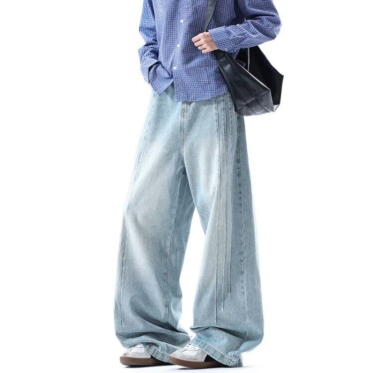 美式裤子男穿搭2025新款cleanfit直筒宽松阔腿牛仔裤男RK3009-P51,男装牛仔裤,星座412-3