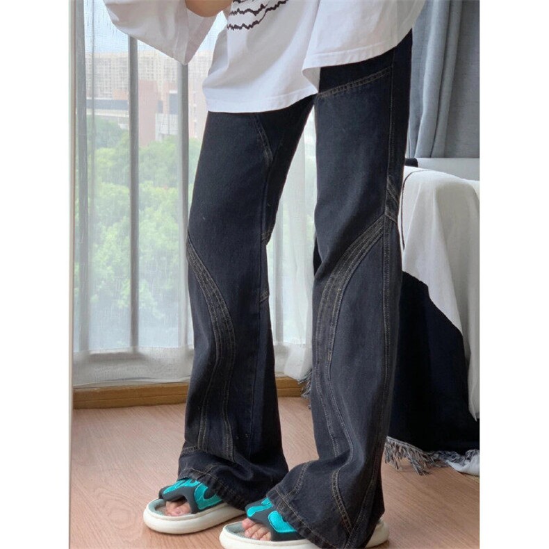 网络图现货街头做旧牛仔裤男春秋直筒运动休闲长裤RDHW1110-P60,男装牛仔裤,星座1005-4