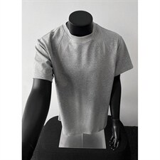 抖音得物高品质二开270G重磅美式高街曼巴棉螺纹拼接短袖T恤，男装T恤，电商A486