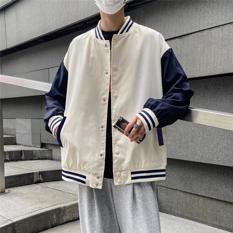 潮流夹克潮男春季棒球领夹克J40P43图片