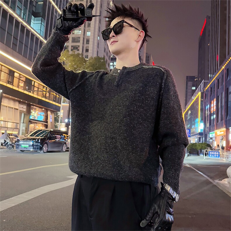 AM333/P108控148冬季社会小伙保暖百搭大板韩版打底毛衣深灰男，男装T恤，星座305B-1