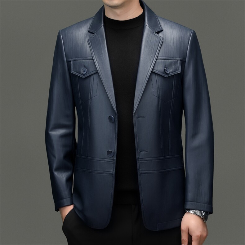DLSN-D25278新款海宁真皮皮衣男绵羊皮外套商务休闲西服韩版修身，男装西服，电商B360A（原721A）