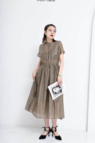 丝绵连衣裙大，女装连衣裙，E·呀