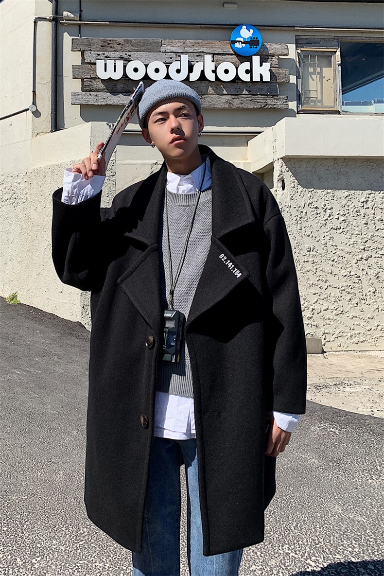 毛呢外套男大衣中长款韩版秋冬季呢子加厚404-2-fy126,男装风衣,星座409(原A307）