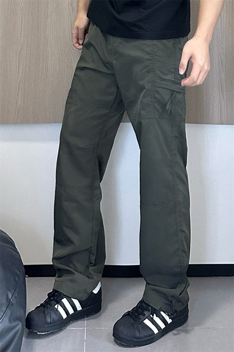 自拍图有大货直筒休闲裤男夏季工装裤2025新款微喇长裤K41-P40,男装工装外套,电商A178