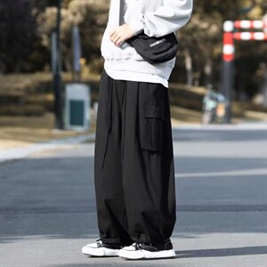 2022oversize阔腿工装裤秋季复古日系cityboy裤子休闲裤K4497-P40图片