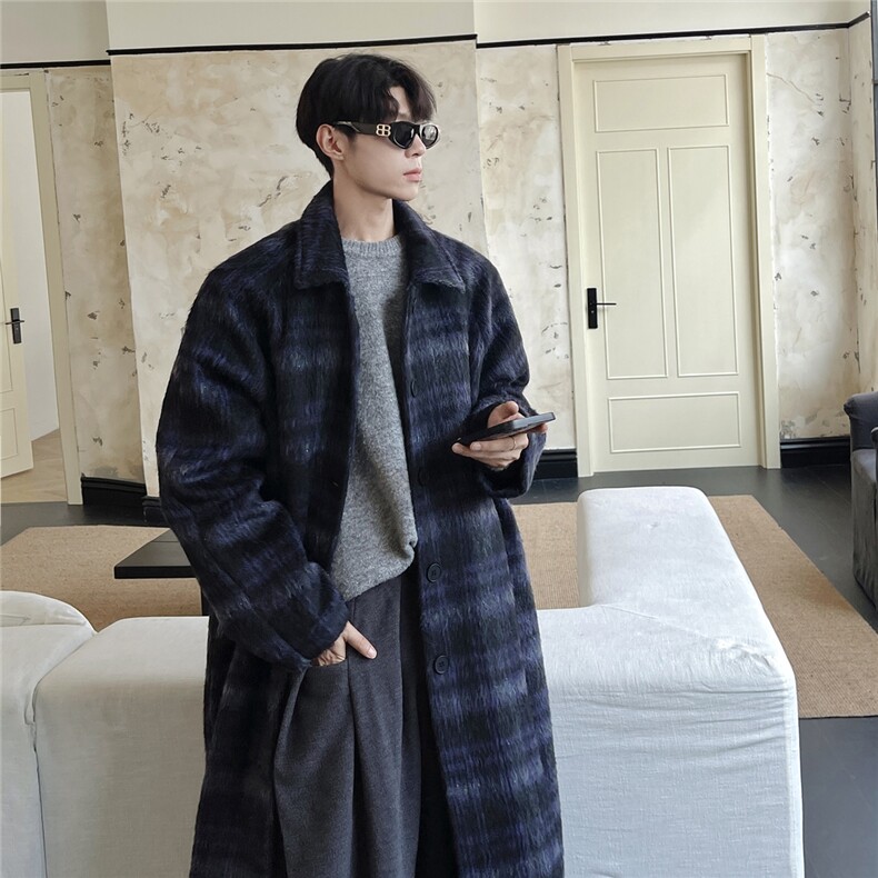 港风长毛马海毛面料小香风大衣加厚羊毛大衣77932WANGP135控198，男装毛呢大衣，星座226-1
