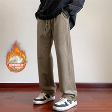 冬新cleanfit丝绒雕花面料大码男士潮牌宽松拖地裤K1131J加绒-P60，男装休闲裤，电商A001-1