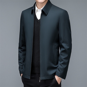 羽绒服男装冬季新款翻加厚保暖上衣中年男士商务休闲白鸭绒外套图片