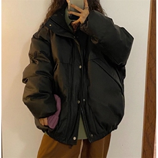 网络图现货！立领PU皮棉服外套高级设计感小众棉服RM8021-P100，男装棉衣，星座1005-6