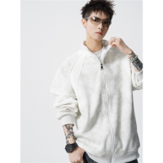 可二开罗纹拼接脏脏灰扎染面料大码M-5XL夹克JK78083P65控98，男装夹克，星座227-7