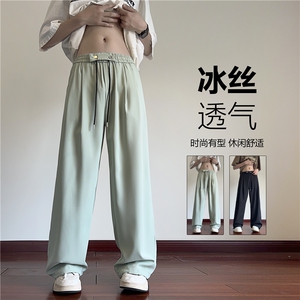 2025夏季新款冰丝透气高级垂感宽松休闲裤B315-K24163-特p30控58图片