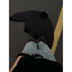 现货【网图】黑色卡其色杭州货飞行夹克短款立领棉服MY04-P90，男装棉衣，电商A466