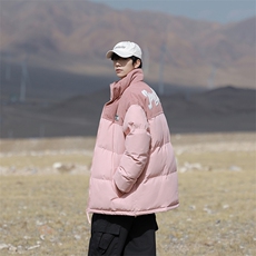 冬季青少年灯芯绒立领拼接外套休闲百搭面包服棉服5302-P78，男装棉衣，电商B306