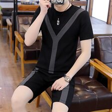 主推夏季短袖T恤潮牌休闲青少年韩版帅气套装男T708-p50，男装套装，星座1206（原A206）