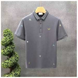 1506/QGP70160/P40新款高品质刺绣翻领Polo衫百搭休闲百搭有领t恤图片