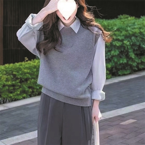 秋季新款时尚百搭宽松显瘦休闲马甲女外套图片