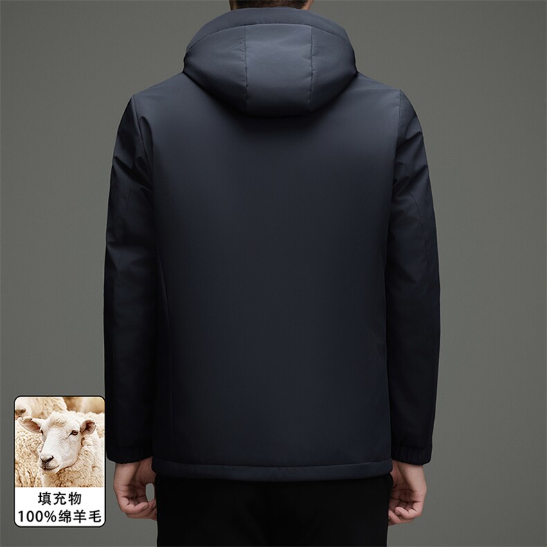 现货羊毛内胆可脱卸秋冬款中老年羊毛派克服外套中年休闲夹克,男装夹克,钱塘723