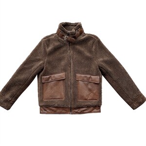颗粒绒外套男冬季加厚毛绒棉服网红ins痞帅外套棉衣M003P140控170图片