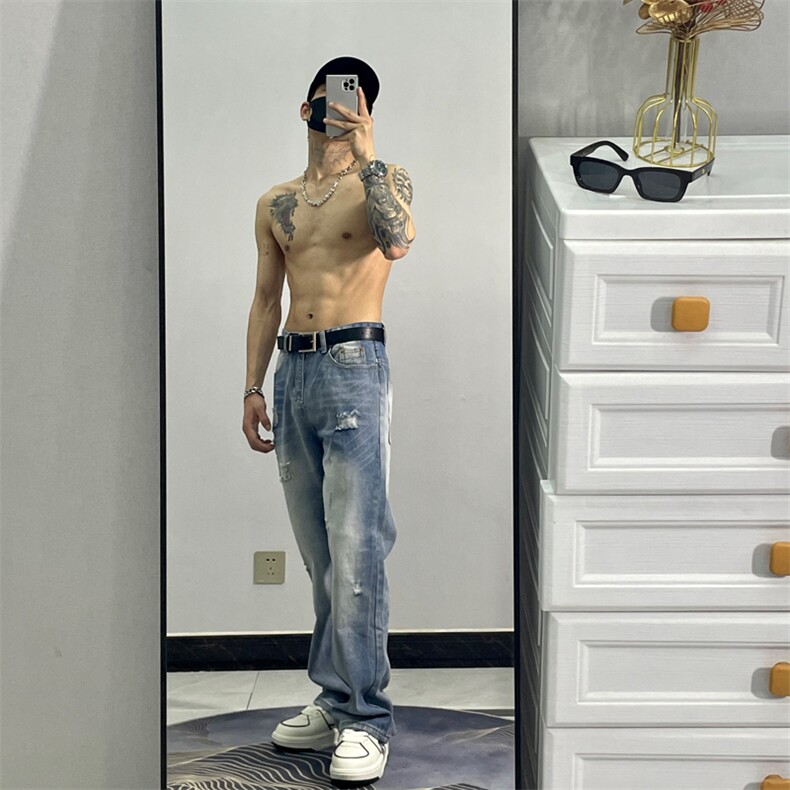 小个子潮流牛仔裤青春流行ins新款原宿男春季简约JY9006-P58,男装牛仔裤,星座1109-3
