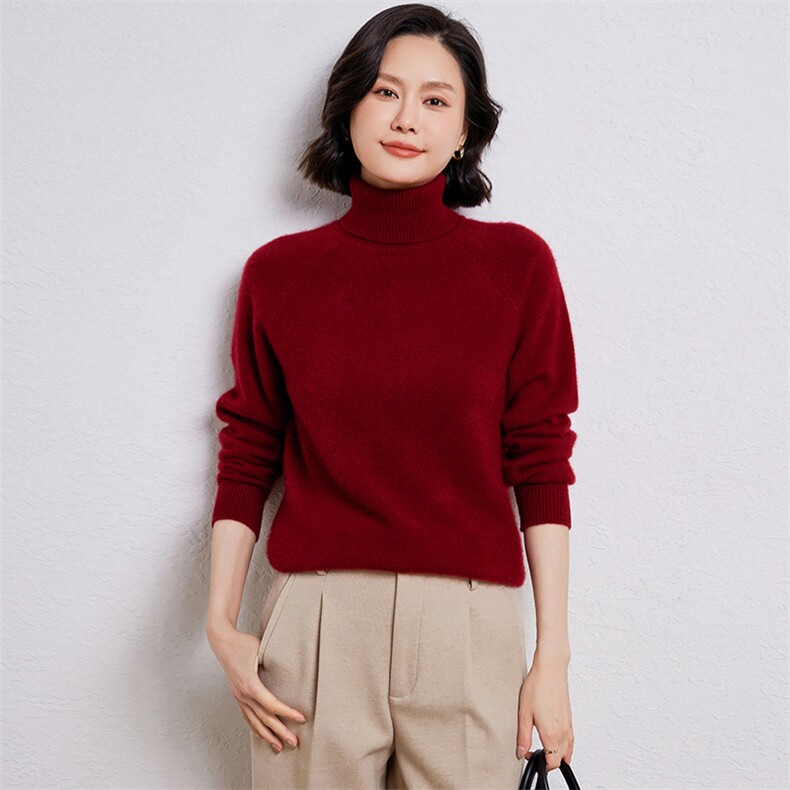 时尚高领羊毛衫羊毛保暖舒适优雅百搭,女装羊毛衫,温伦斯特羊绒