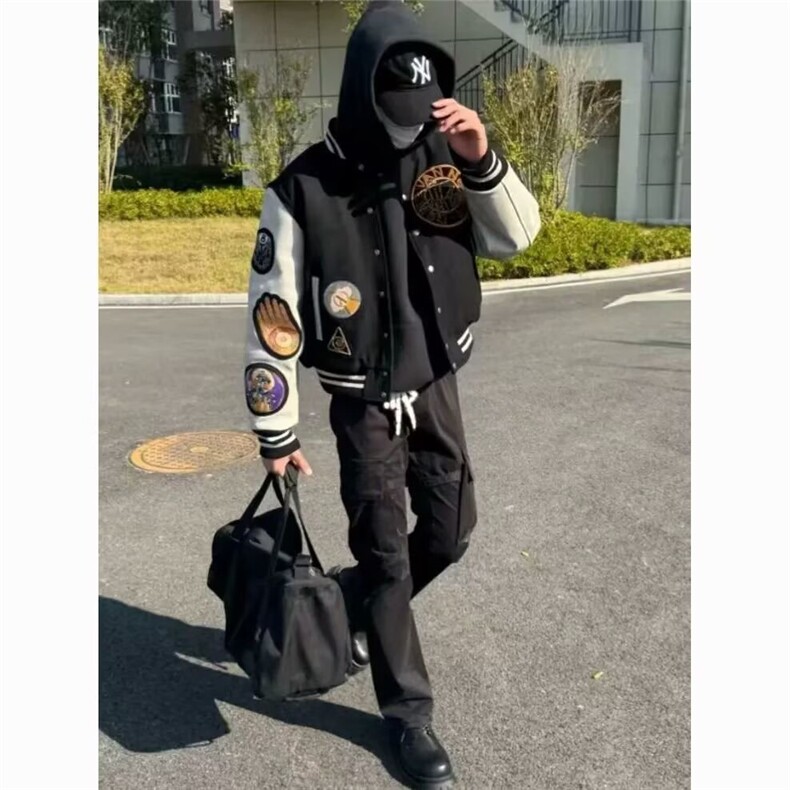 网络图现货美式复古高街宽松光明之眼刺绣棒球服夹克JW1033-P70,男装夹克,星座715-7