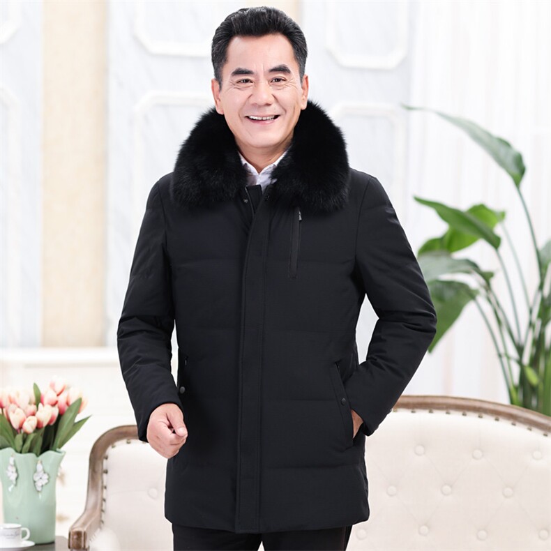 8805/款长年有货！中老年棉服男爸爸加绒加厚大毛领棉衣男图片